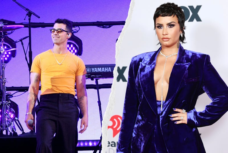 Joe Jonas and Demi Lovato reunited for Halloween on Oct. 30. Photos via Getty Images