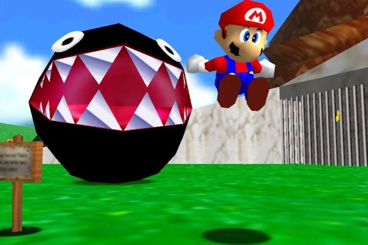 A chain chomp from 'Super Mario 64'