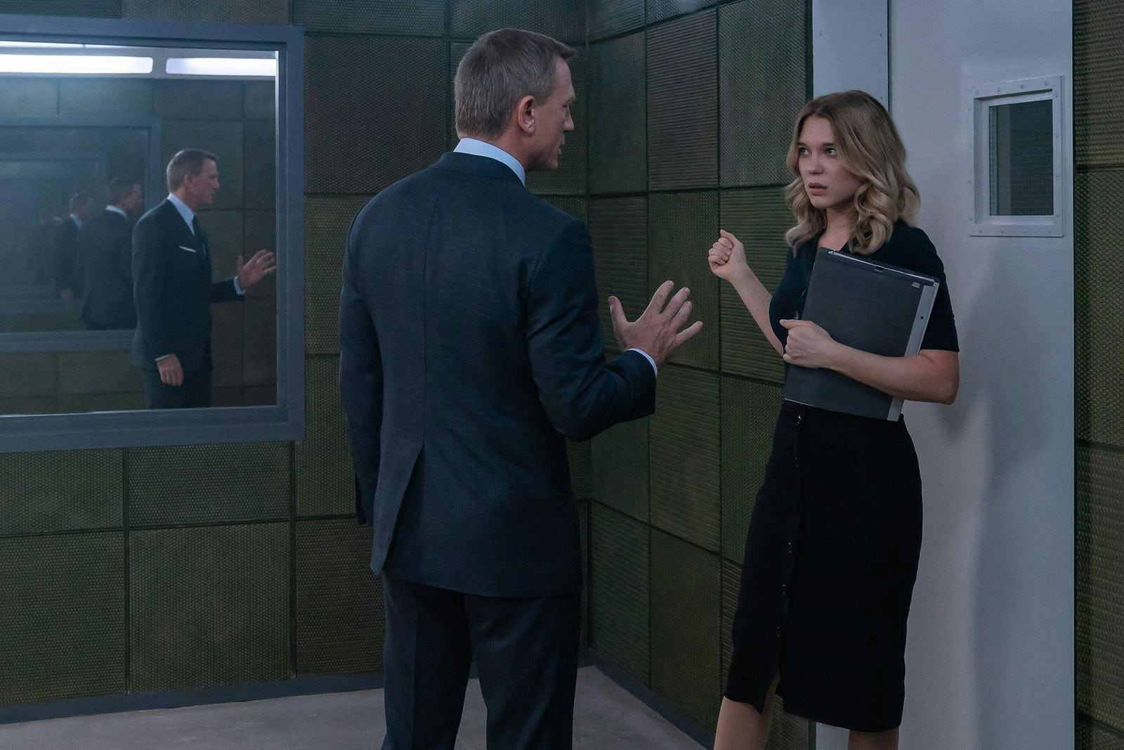 A still from &lsquo;Spectre&rsquo; with James Bond (Daniel Craig) and a suspicious Madeleine (Léa Seydoux).