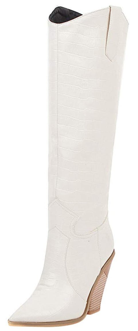 Women&rsquo;s Chunky Heel Knee High Boots