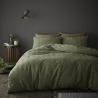 Arlo Olive 100% Cotton Duvet Cover & Pillowcase Set