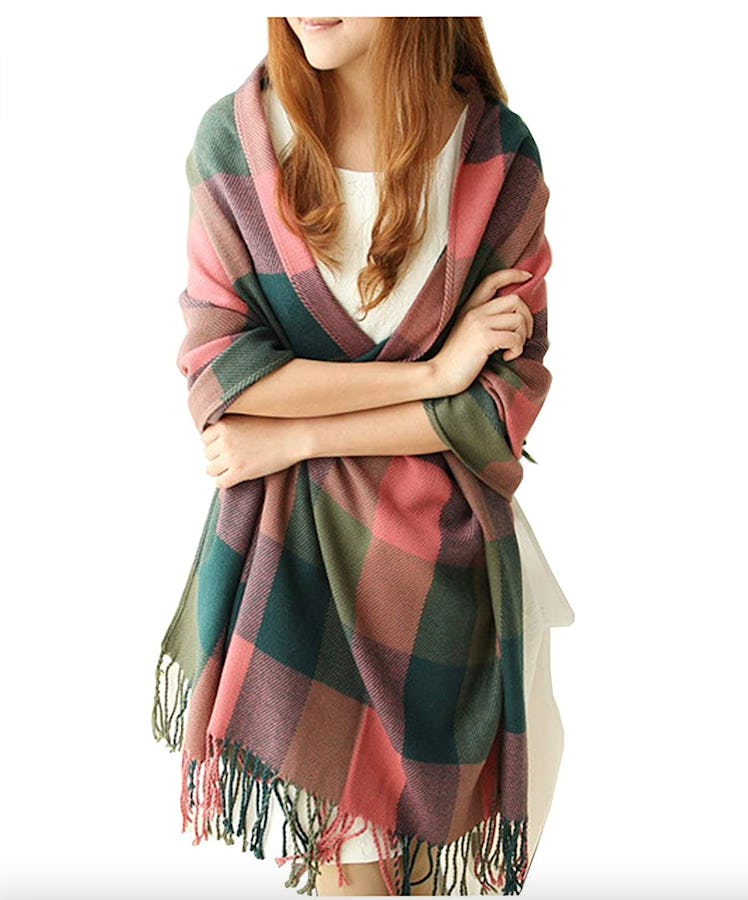 Women's Long Plaid Scarf 