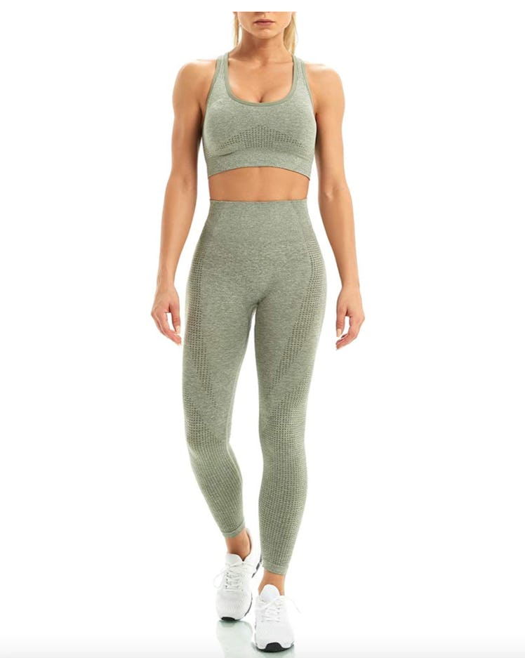 WodoWei Women 2 Piece Workout Outfit