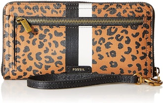 Fossil Logan Faux Leather Wallet With Wristlet Strap