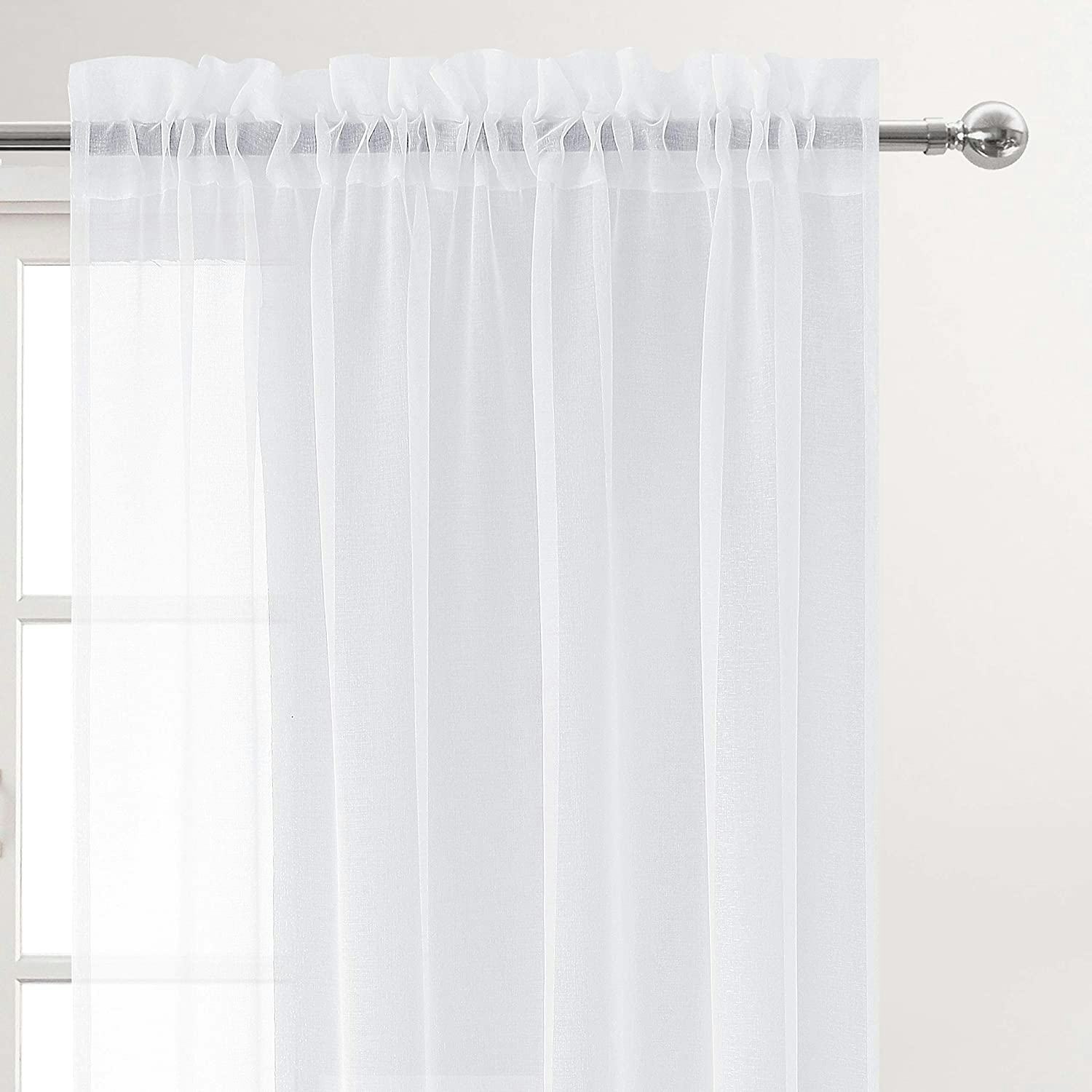 DWCN White Sheer Curtains