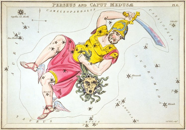 Perseus constellation astrological map