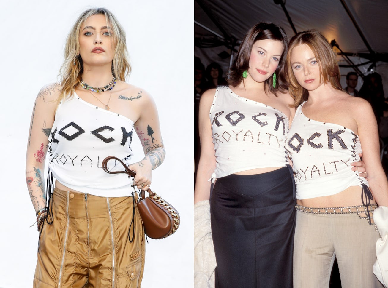 Paris Jackson at the Stella McCartney Spring 2022 show; Liv Tyler and Stella McCartney at the 1999 M...