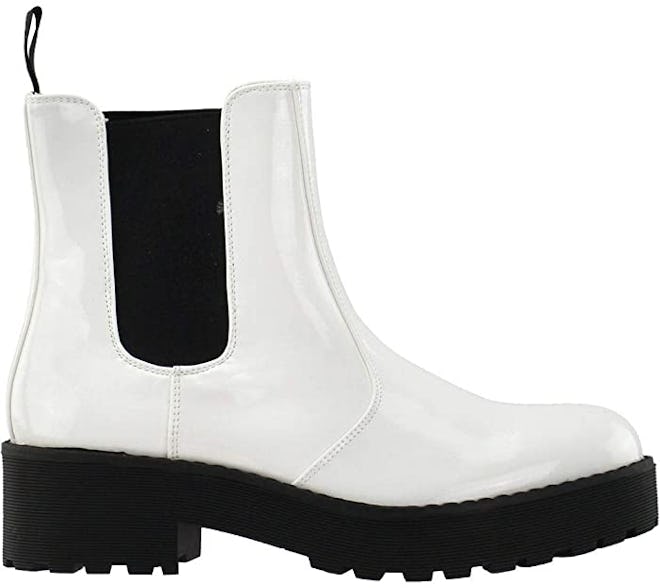 These on-trend Chelsea boots come in stark white.