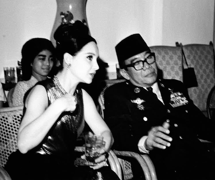 Adams with Sukarno, the president of Indonesia. 