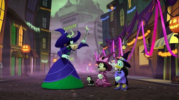 Minnie Mouse and Daisy Duck play two witches-in-training in 'Mickey's Tale of Two Witches.'