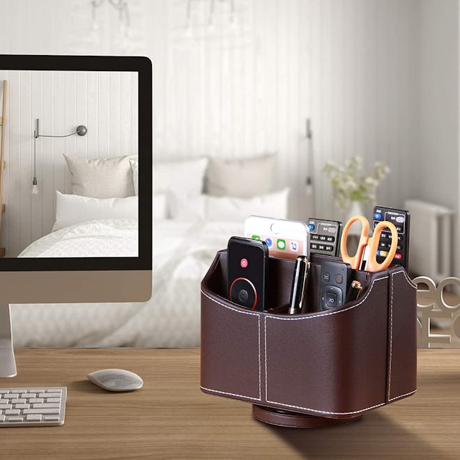 YAPISHI Leather TV Remote Caddy