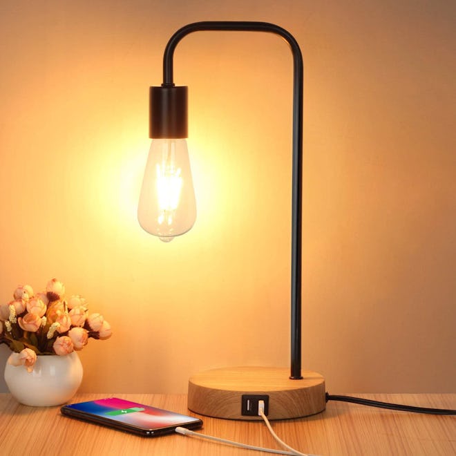 Mlambert Dimmable Lamp with Two USB Charging Ports