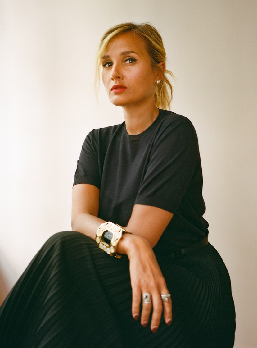 Julia Ducournau wears her own clothing and jewelry. Hair by Asami Maeda for Wise and Talented using...