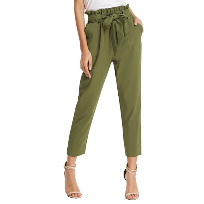 GRACE KARIN Cropped Paper Bag Waist Pants