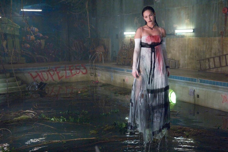 Megan Fox wearing a white bloody dress in "Jennifer's Body"
