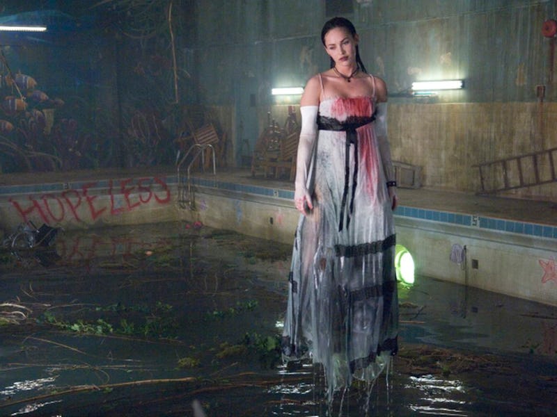 Megan Fox wearing a white bloody dress in "Jennifer's Body"