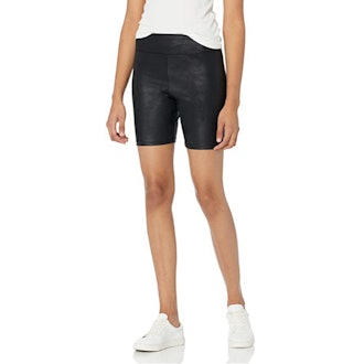 The Drop Jackie Leather Look Bike Shorts 