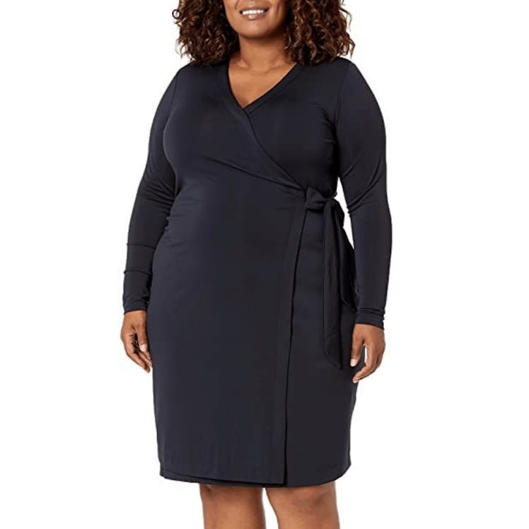 Lark & RoPlus Size Signature Long Sleeve Wrap Dress