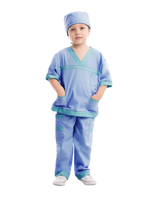 a kid in a vet costume for halloween