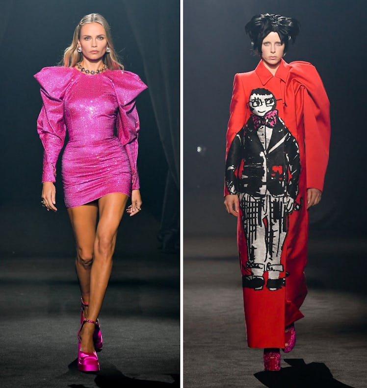 Two looks from the Alber Elbaz AZ Factory tribute show