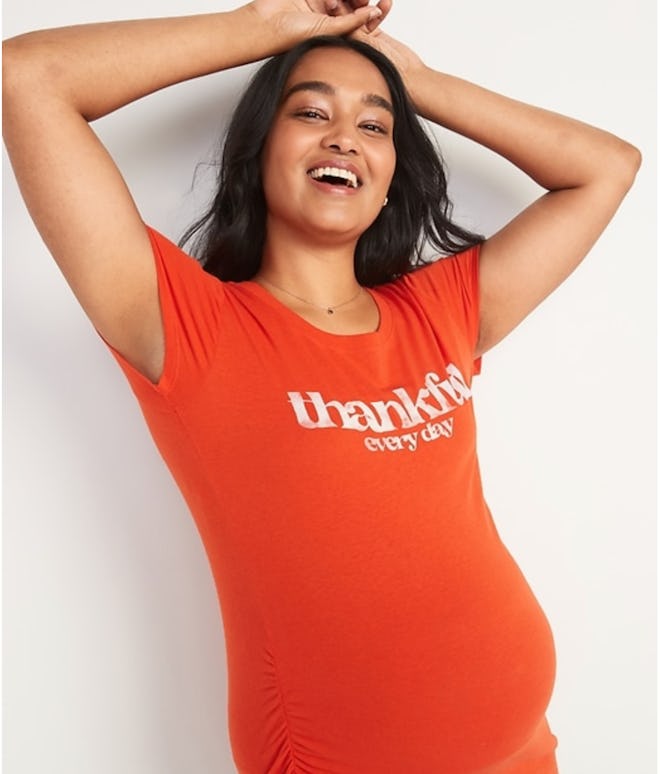 Maternity Matching Thanksgiving Graphic T-Shirt