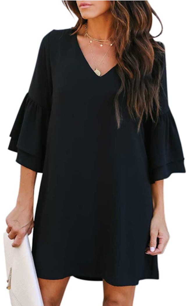 BELONGSCI Bell Sleeve Mini Dress