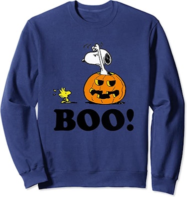 Peanuts Halloween Snoopy Woodstock BOO! Pullover Sweatshirt