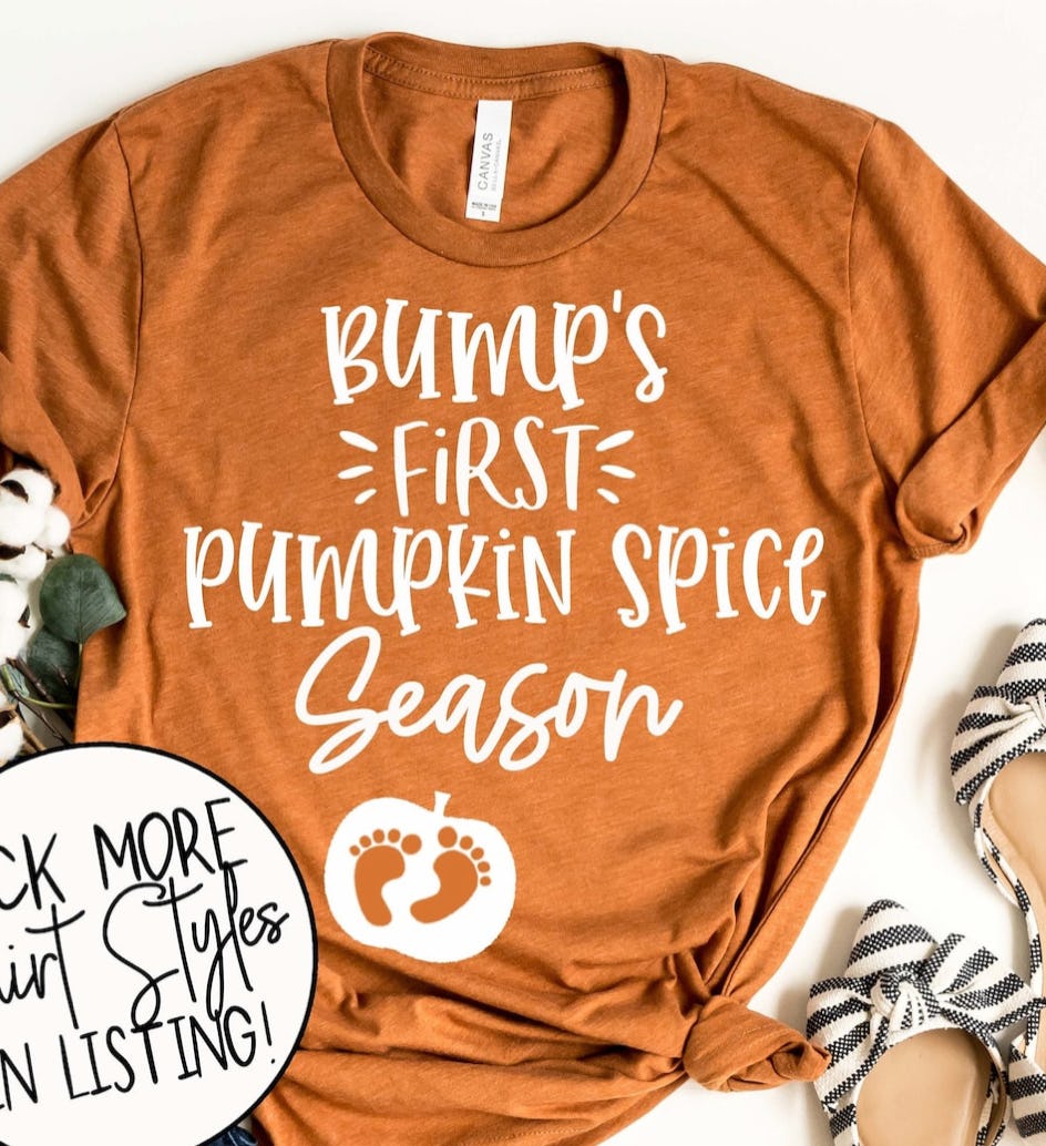 Pumpkin Spice & Baby Kicks Thanksgiving Maternity Shirt - Fall Pregnancy Announcement Tee