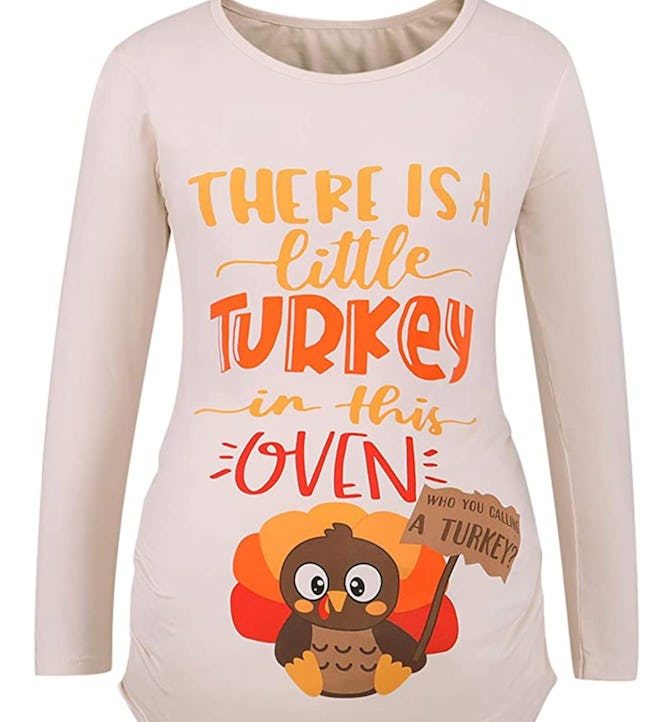 Thanksgiving Maternity Shirt Mommy Turkey 