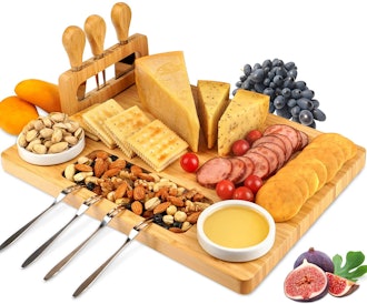 ROYAMY Bamboo Cheese Board Set
