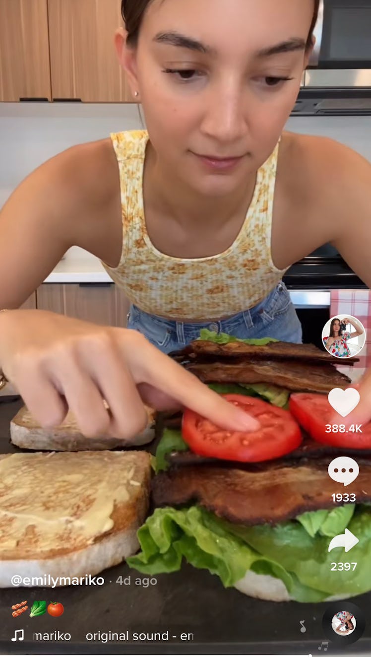 Emily Mariko makes a BLT sandwich with Kewpie mayo, which is one of her Kewpie mayo recipes after Ti...