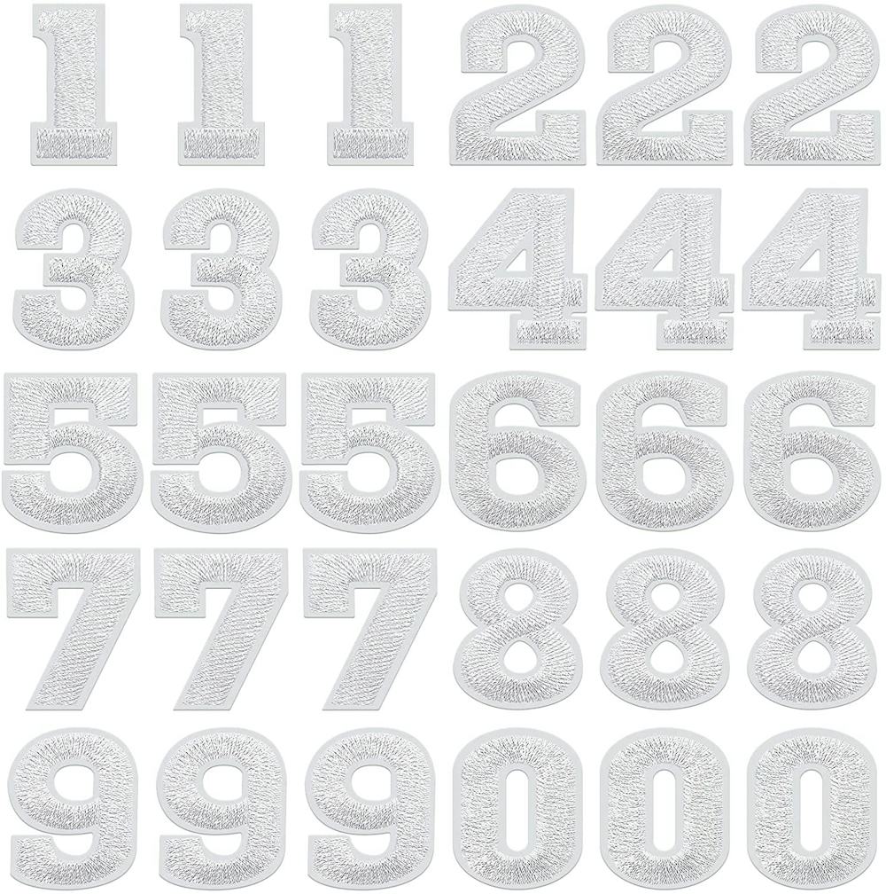 30 Pieces Numbers Patches Iron on Numbers