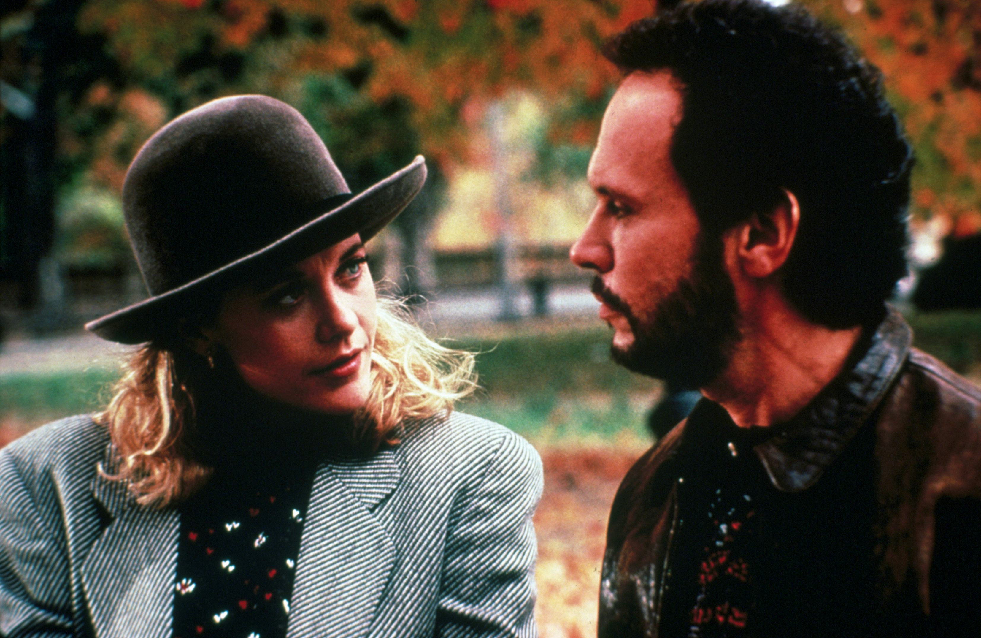 FILM STILLS OF 'WHEN HARRY MET SALLY' WITH 1989, BILLY CRYSTAL, ROB REINER, MEG RYAN IN 1989