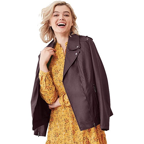 ellos Faux Leather Moto Jacket