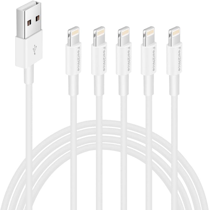 FEEL2NICE MFi Certified 6ft Lightning Chargers (5-Pack) 
