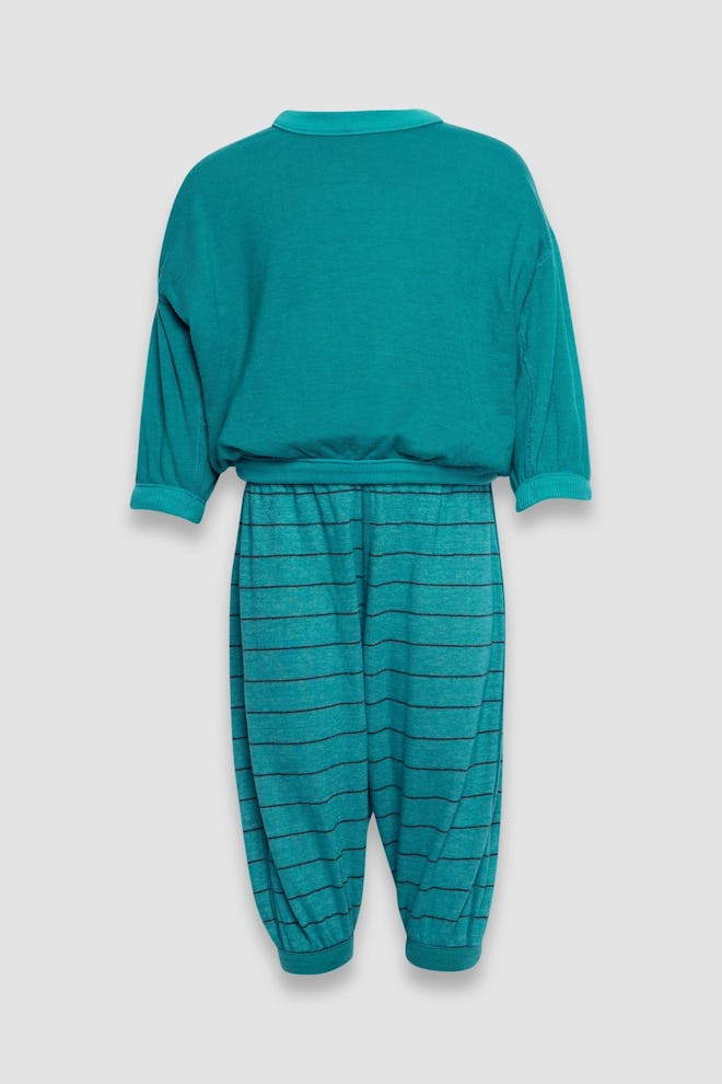 reversible jogger and pullover set for kids in green and green stripes, from Senna Case