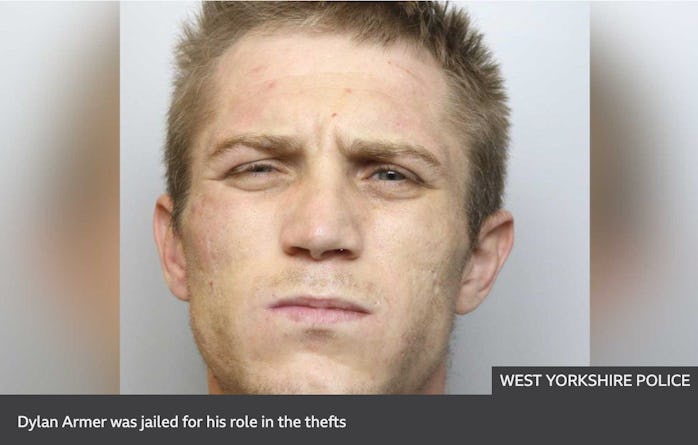 BBC Yorkshire Police mugshot of car thief using fake Game Boy