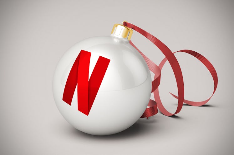 A Christmas ornament with the Netflix logo