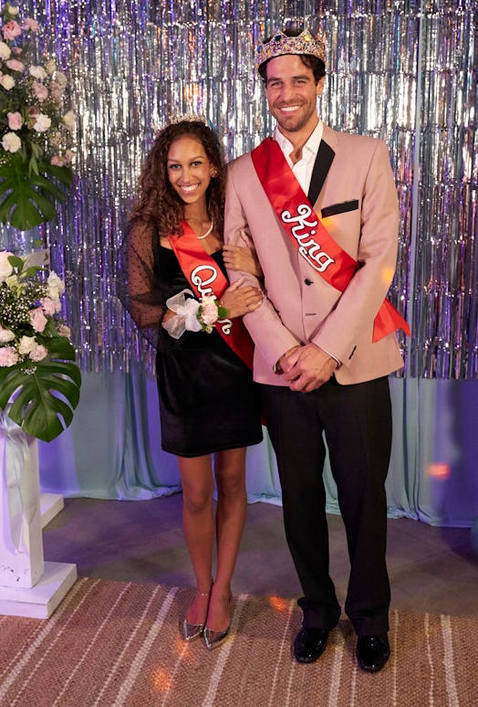 Serena Pitt and Joe Amabile posing as prom king and prom queen on 'Bachelor In Paradise' Season 7