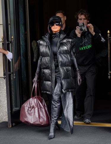 Kim Kardashian Wears Hot Pink and Boots in NYC