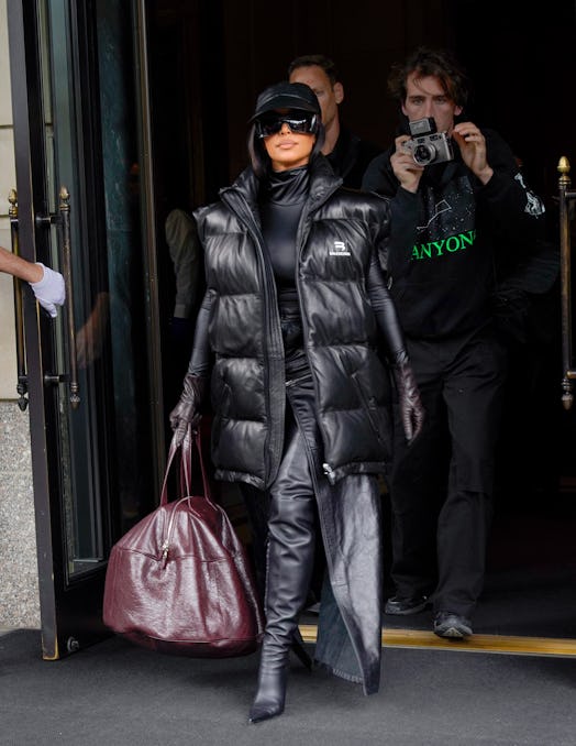 Kim Kardashian departs her hotel