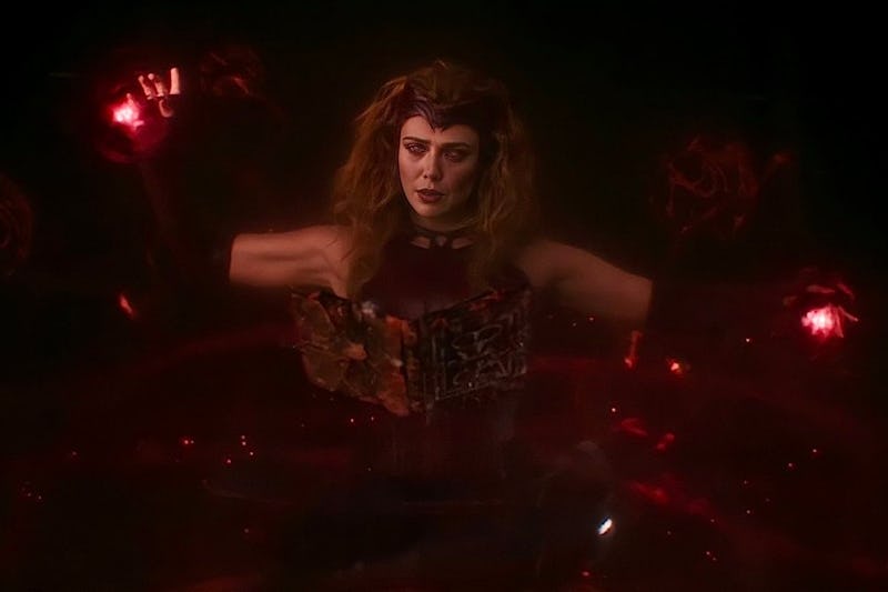 Elizabeth Olsen as Wanda during a fight in the MCU