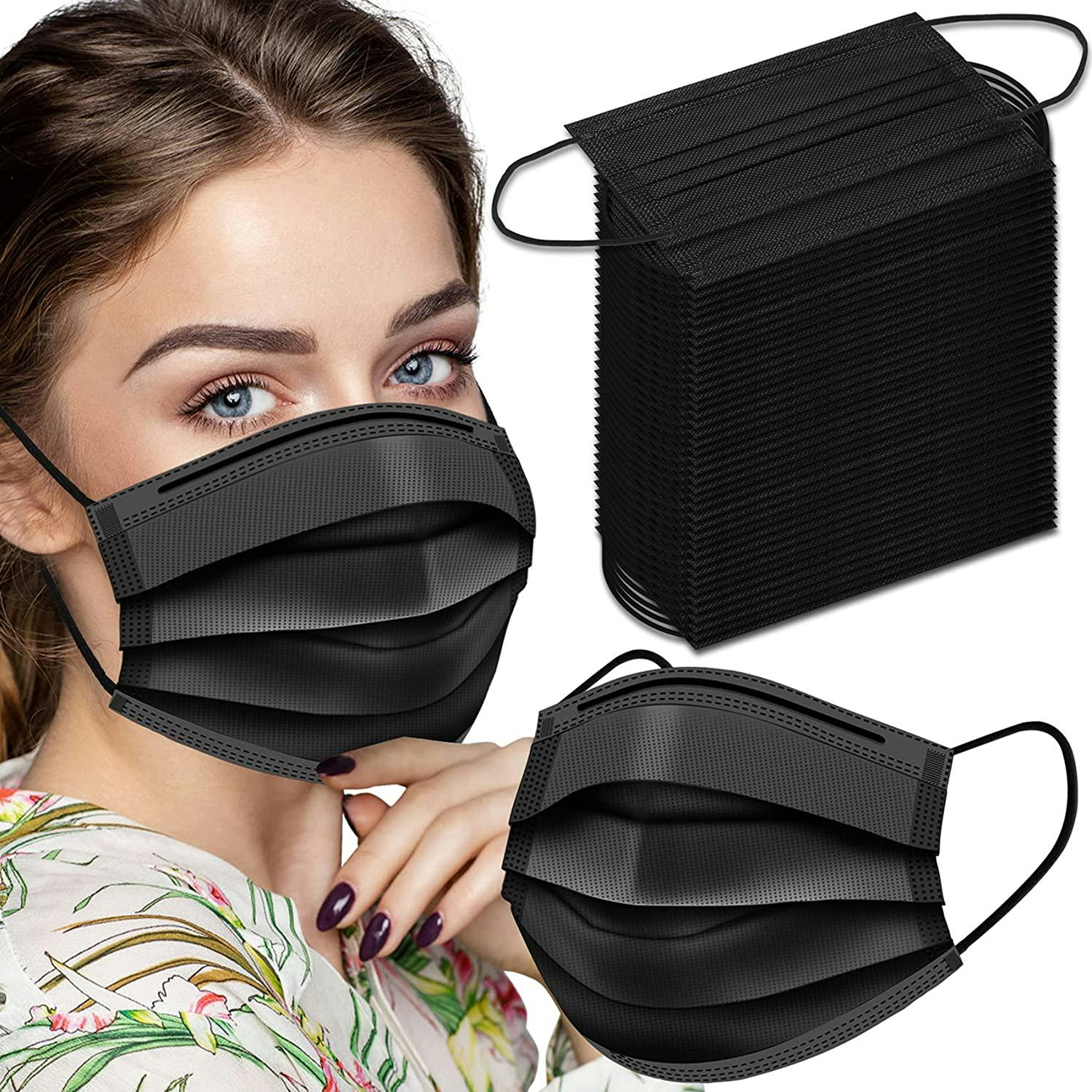 Bingfone Black Disposable Face Masks (100 Pack)
