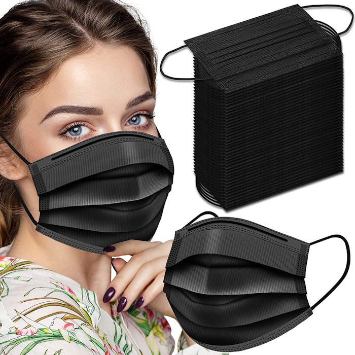Bingfone Black Disposable Face Masks (100 Pack)