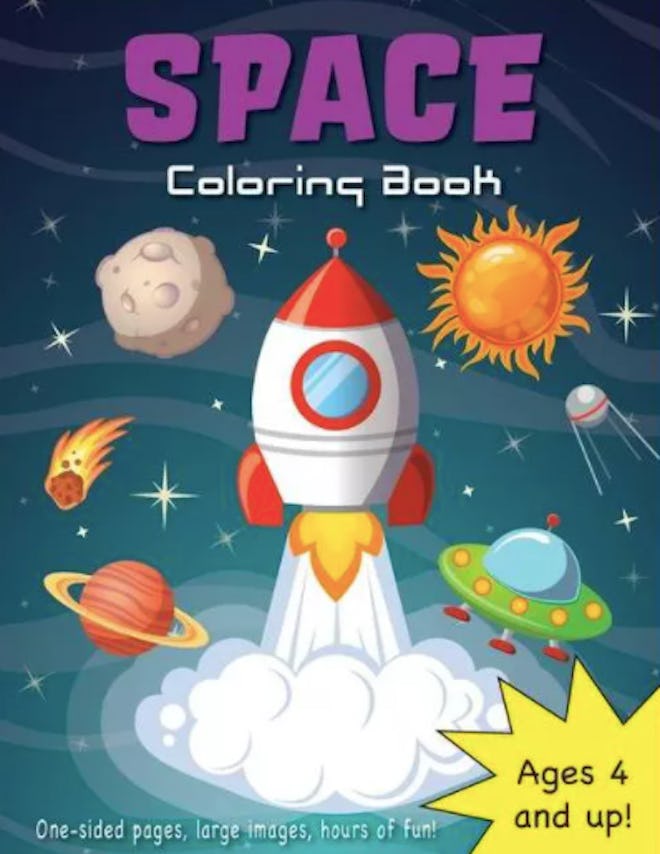 A coloring book all about space