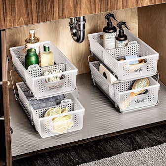 madesmart 2-Tier Organizer with Dividers Slide-Out Baskets