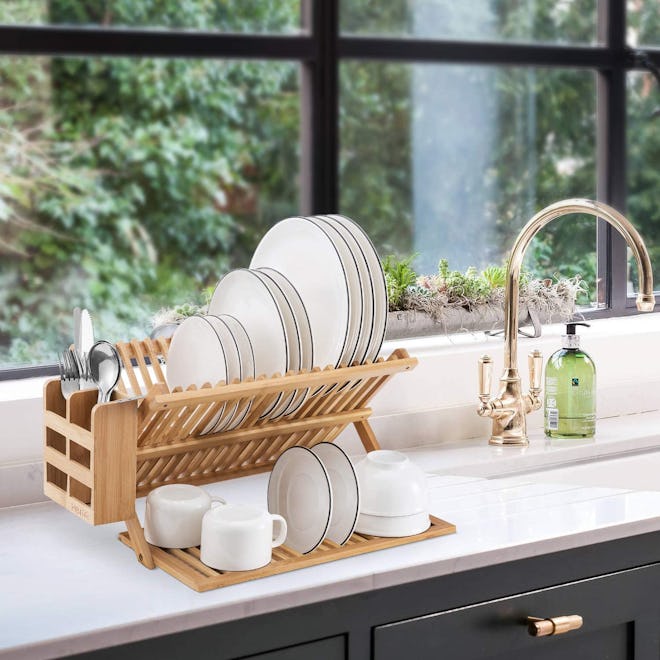 HBlife Bamboo Dish Drying Rack 