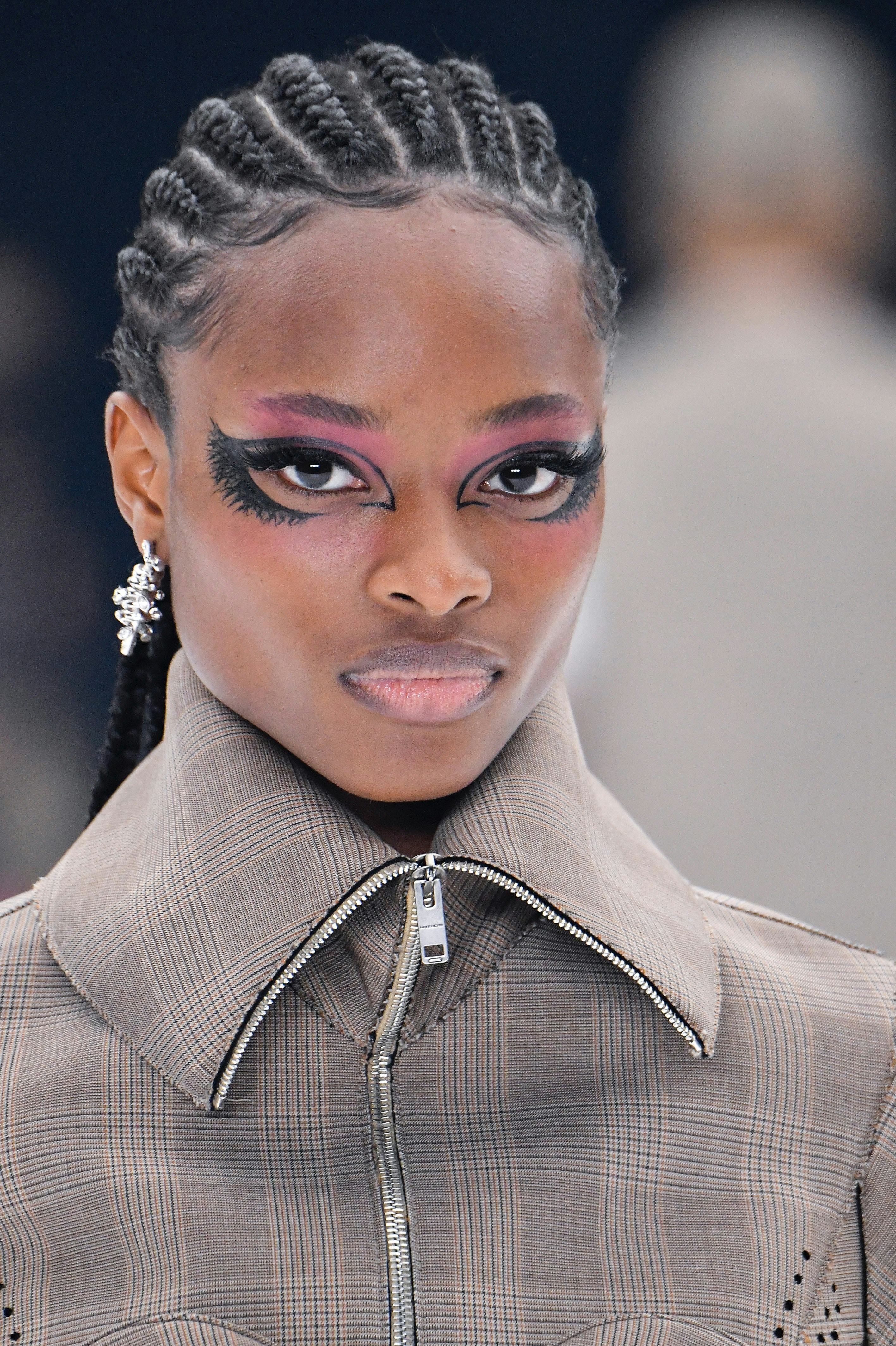 A model walks the runway during the Givenchy Ready to Wear Spring/Summer 2022 fashion show as part o...