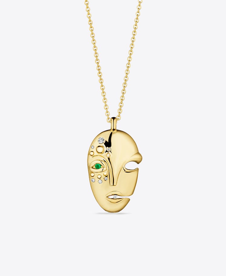 Gold Mask Pendant 