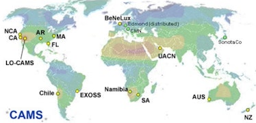 The worldwide CAMS meteor network.